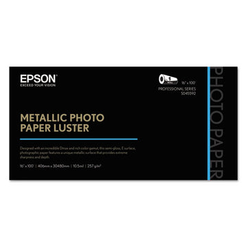 Epson® Professional Media Metallic Photo Paper, 10.5 Mil, 16" X 100 Ft, Luster White freeshipping - TVN Wholesale